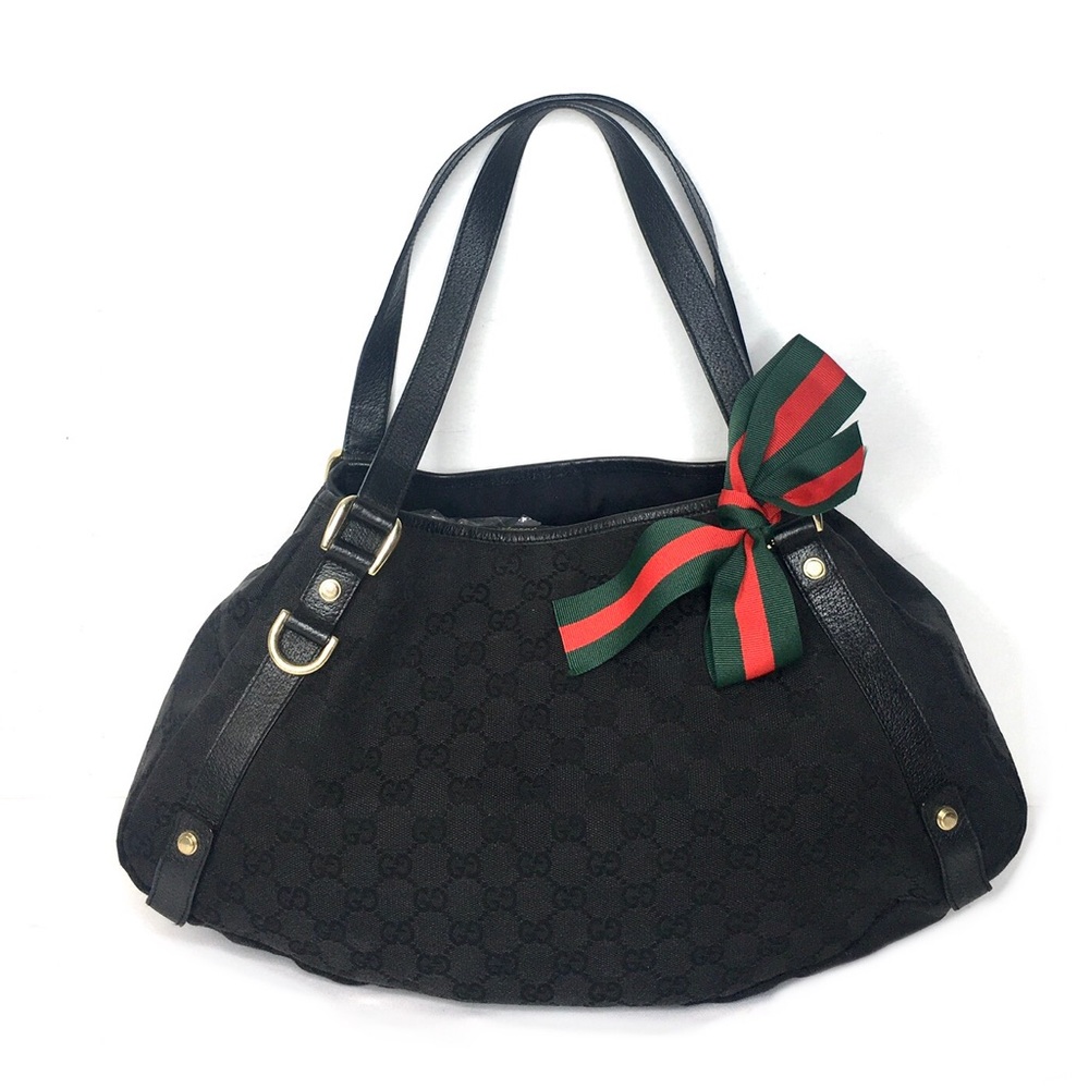 Authentic Gucci Abbey black monogram canvas shoulder bag - Picture 2 of 16